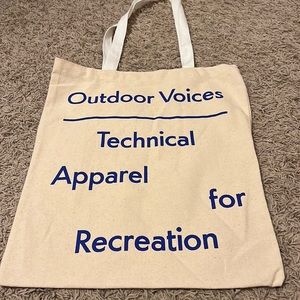 Outdoor voices cream tote